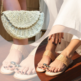 Rasteira Feminina Chic e Elegante com Trama Natural | Verão 25/26